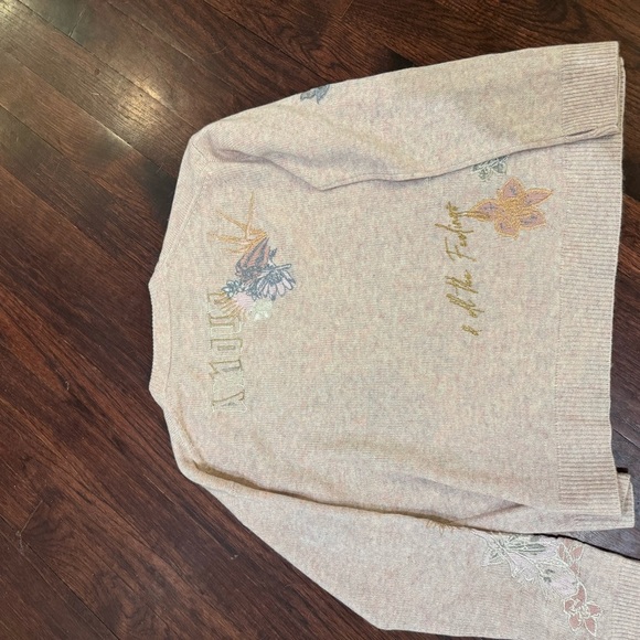 Zadig & Voltaire Markus Concert Embroidered Cashmere Crewneck Sweater size large - Picture 6 of 6